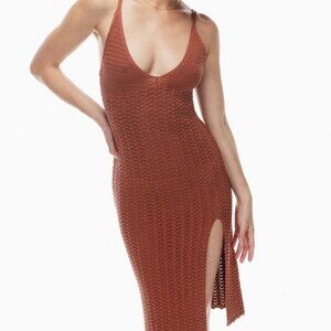 Aritzia Evie Knit Midi Dress - Brown Size S